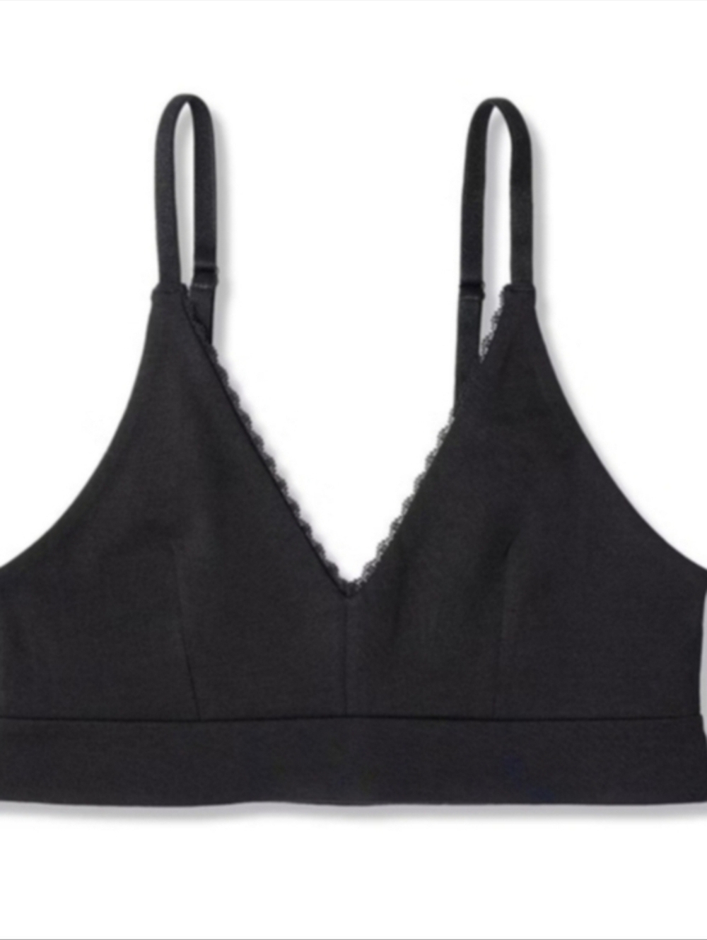 NWOT- Pact Organic -black Lace-Trim Bralette